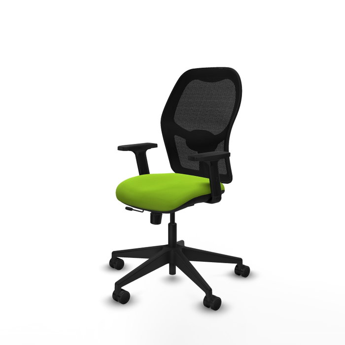 PIQUERAS Y CRESPO Silla de oficina Alocén con mecanismo traslack, malla negra y asiento pistacho PIQUERAS Y CRESPO Silla de oficina Alocén con mecanismo traslack, malla negra y asiento pistacho