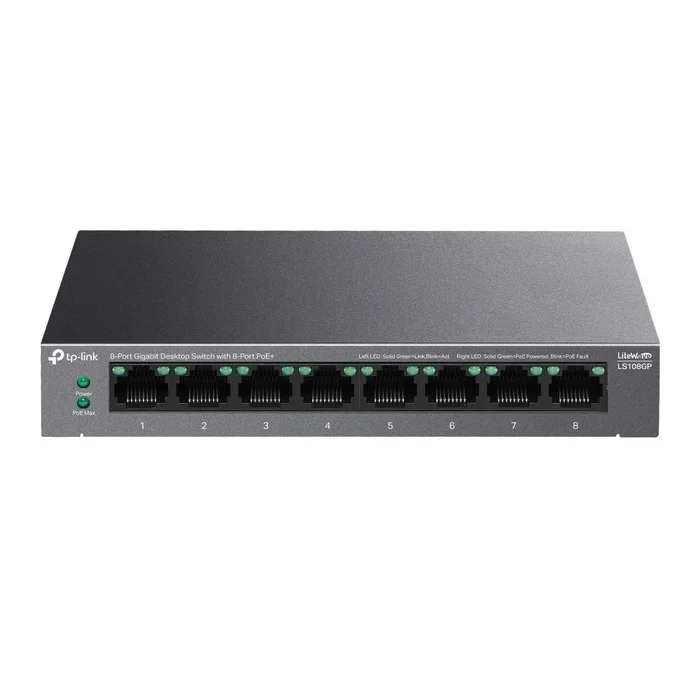 TP-Link LiteWave LS108GP Switch No Administrado Gigabit Ethernet PoE Negro TP-Link LiteWave LS108GP Switch No Administrado Gigabit Ethernet PoE Negro