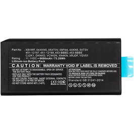 CoreParts Batería para Portátil Dell 73.26Wh Li-ion 11.1V 6600mAh - Alta Calidad y 12 Meses de Garantía