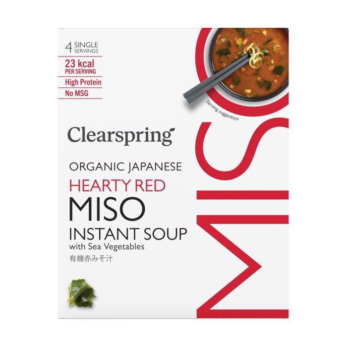 Clearspring Sopa Miso Rojo Instantánea Picante con Algas 4 unidades x 10g Clearspring Sopa Miso Rojo Instantánea Picante con Algas 4 unidades x 10g