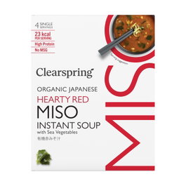 Clearspring Sopa de Miso Rojo Instant Picante con Algas 4x10g