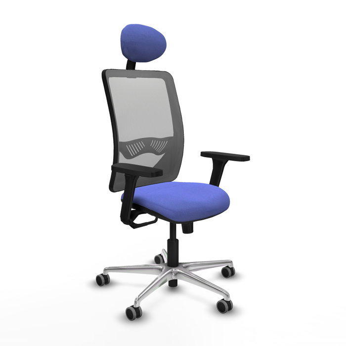 PIQUERAS Y CRESPO Silla de oficina Zulema con Mecanismo Sincro, Tela Azul claro y Malla Gris PIQUERAS Y CRESPO Silla de oficina Zulema con Mecanismo Sincro, Tela Azul claro y Malla Gris