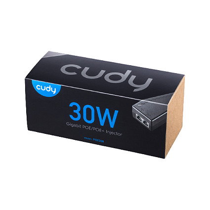 Cudy POE200 Inyector PoE+ Gigabit 30W IEEE 802.3af/at Negro Cudy POE200 Inyector PoE+ Gigabit 30W IEEE 802.3af/at Negro