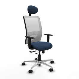 PIQUERAS Y CRESPO Silla de oficina Zulema Azul marino y Blanco
