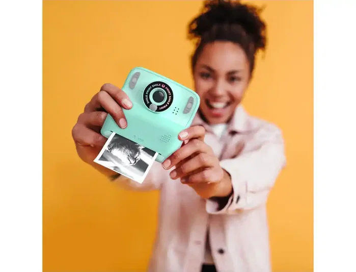 Wondee Cámara de Fotos Instantánea Turquesa con Impresión Rápida y Juegos Incluidos