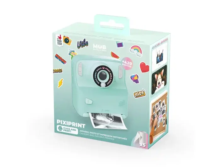 Wondee Cámara de Fotos Instantánea Turquesa con Impresión Rápida y Juegos Incluidos