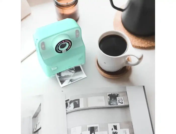 Wondee Cámara de Fotos Instantánea Turquesa con Impresión Rápida y Juegos Incluidos