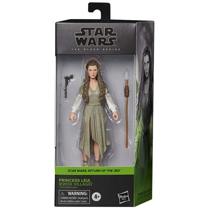 Hasbro Black Series - Figura Star Wars Princess Leia (Ewok Village, Retorno del Jedi), 15 cm articulada con pistola blaster y lanza ewok