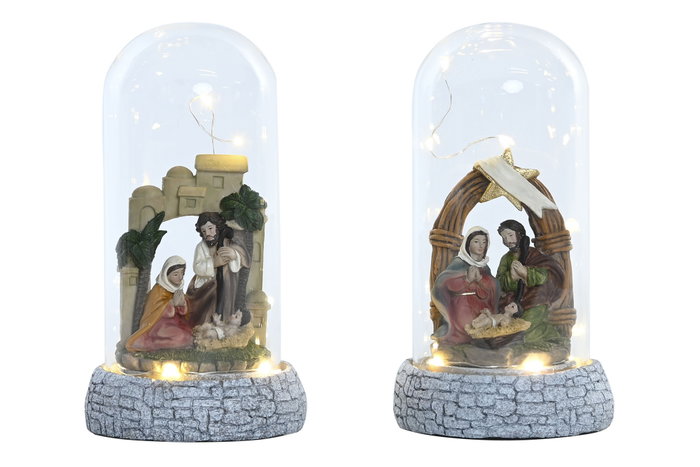 DKD Home Decor Nacimiento Navidad Tradicional Multicolor 4 Unidades 10 x 21 x 10 cm Cristal Led DKD Home Decor Nacimiento Navidad Tradicional Multicolor 4 Unidades 10 x 21 x 10 cm Cristal Led