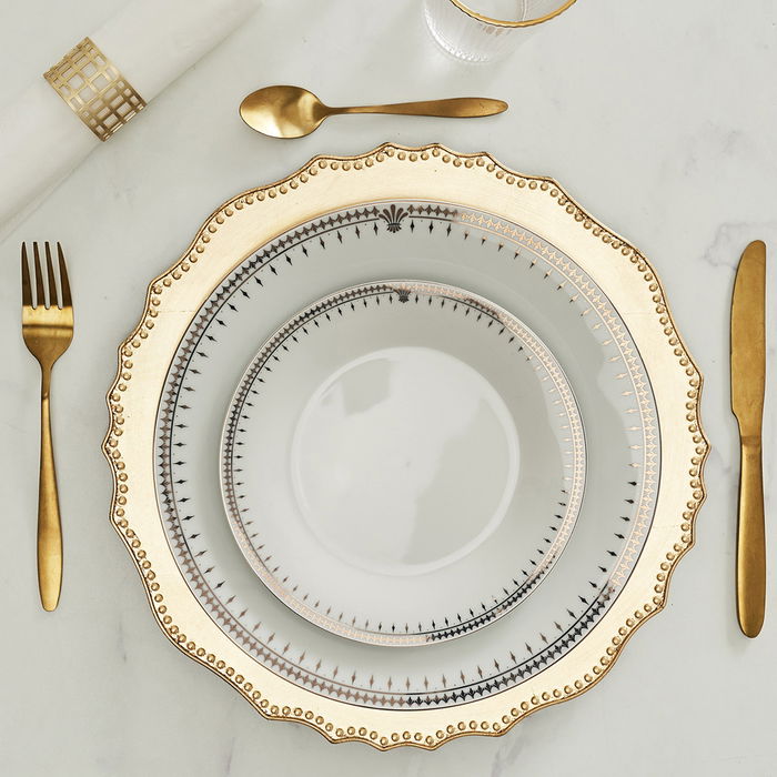 Home Deco Factory Bajoplato Dorado Mirage Diámetro 32 cm Liso Cenefa Radios Irregular Home Deco Factory Bajoplato Dorado Mirage Diámetro 32 cm Liso Cenefa Radios Irregular