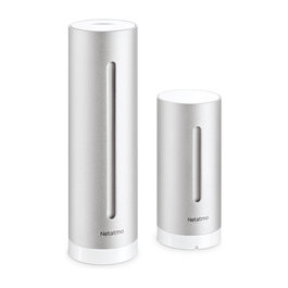 Netatmo Estación Meteorológica Inteligente con Sensor Exterior, Barómetro, Higrómetro y Termómetro Interior/Exterior, WiFi, Alexa, Aluminio