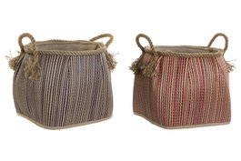 DKD Home Decor Cesta de Fibra Surtida de 31x31x30 cm, Pack de 2