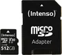 Intenso 3433493 Tarjeta MicroSDXC 512 GB Clase 10 UHS-I U3 V30 100 MB/s con Adaptador SD