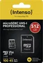 Intenso 3433493 Tarjeta MicroSDXC 512 GB Clase 10 UHS-I U3 V30 100 MB/s con Adaptador SD
