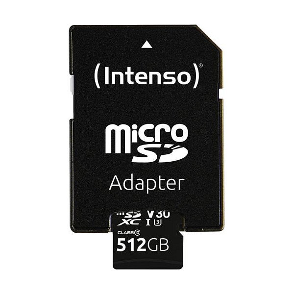 Intenso MicroSDXC Professional 512 GB con adaptador SD Intenso MicroSDXC Professional 512 GB con adaptador SD