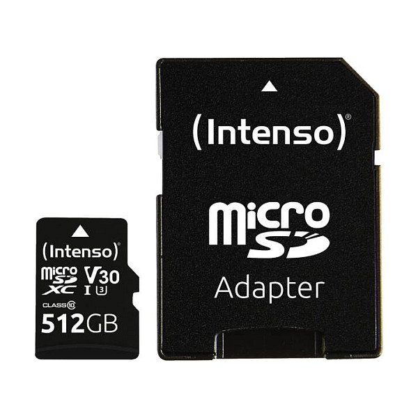 Intenso MicroSDXC Professional 512 GB con adaptador SD Intenso MicroSDXC Professional 512 GB con adaptador SD