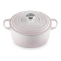 Le Creuset 21177247774430 Signature Gusseisen-Bräter, Sartén Redonda 24cm 4.2L Color Shell Pink, Hierro Fundido, Resistente a 260°C, Incluye Tapa