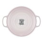 Le Creuset 21177247774430 Signature Gusseisen-Bräter, Sartén Redonda 24cm 4.2L Color Shell Pink, Hierro Fundido, Resistente a 260°C, Incluye Tapa