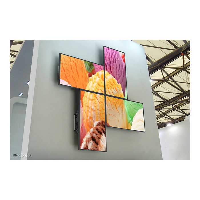 Newstar LED-VW2000BLACK Soporte de pared videowall para monitores planos de 32 a 75 pulgadas (81 a 191 cm) - Hasta 70 kg, inclinación 0-12°, color negro