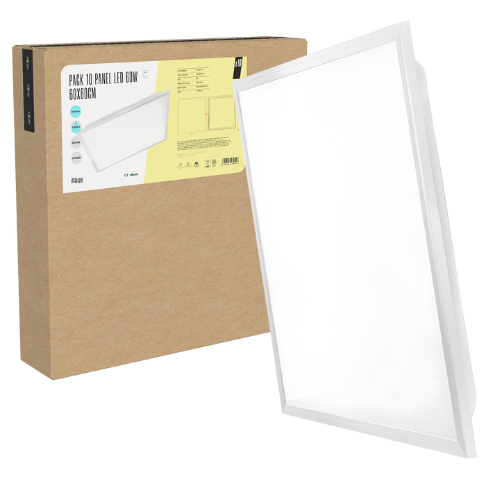 BX3 LIGHT Pack 10 Paneles LED 60W 60x60 Blanco Frío 5.400Lm