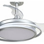 Cristalrecord Antila mini Ventilador de techo LED con aspas retráctiles Plata