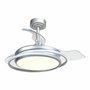 Cristalrecord Antila mini Ventilador de techo LED con aspas retráctiles Plata