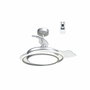 Cristalrecord Antila mini Ventilador de techo LED con aspas retráctiles Plata