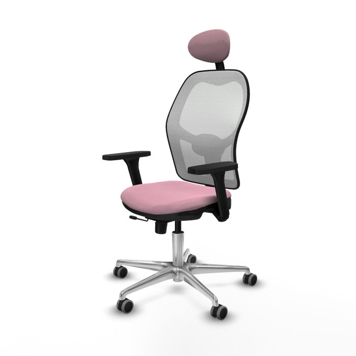 PIQUERAS Y CRESPO Silla de oficina Jorquera Rosa con mecanismo Sincro/Traslack
