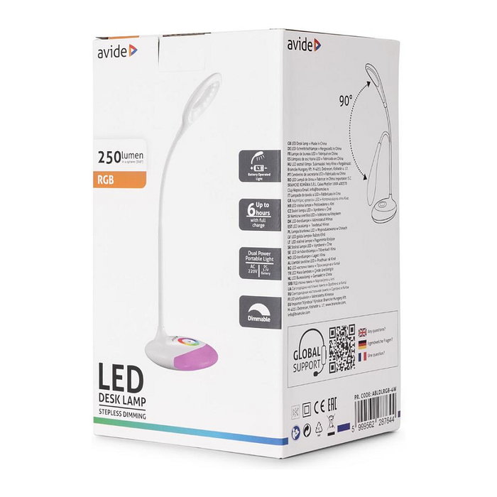 Avide Lámpara de mesa LED RGB Blanco 4W 250lm Avide Lámpara de mesa LED RGB Blanco 4W 250lm