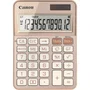 Canon KS-125KB Calculadora de Escritorio Básica con Pantalla de 12 Dígitos LCD, Función de Impuestos, Alimentación Batería/Solar y Color Oro Rosa