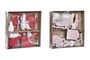 DKD Home Decor Decoración Colgante Navidad Alpina Rosa Rojo Poliester Set de 6 (6 Unidades) 16 x 3 x 16 cm