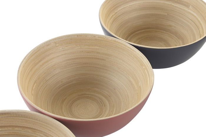 DKD Home Decor Bol de Bambú Vermos Surtido de 6 Unidades