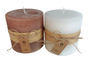 DKD Home Decor Velas Pilar de Cera de Parafina Surtidas Blanco y Marrón