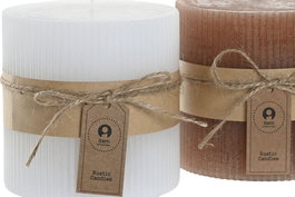 DKD Home Decor Vela Navidad Alpina Blanco Marron 10 x 10 x 10 cm (6 Unidades)