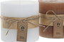 DKD Home Decor Vela Navidad Alpina Blanco Marron 10 x 10 x 10 cm (6 Unidades)