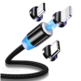 Generico Cable de Carga Magnético 3 en 1, 1 Metro, Negro