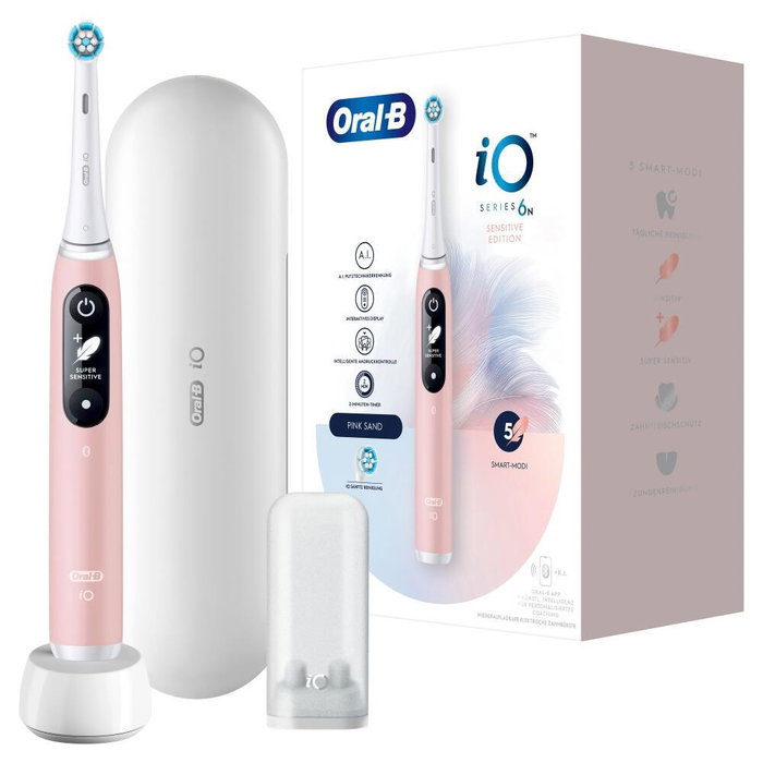 Oral-B iO Series 6 Cepillo de Dientes Eléctrico Rosa y Blanco con Estuche