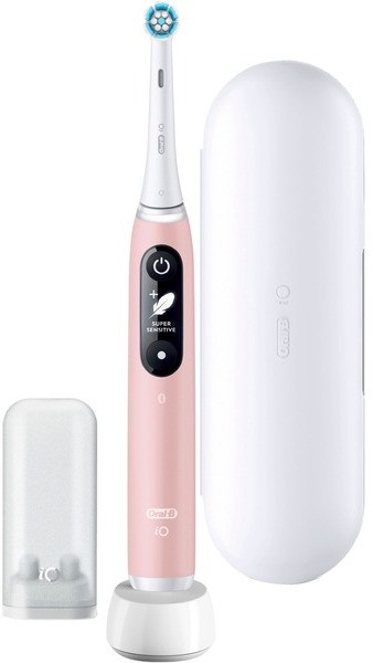 Oral-B iO Series 6 Cepillo de Dientes Eléctrico Rosa y Blanco con Estuche