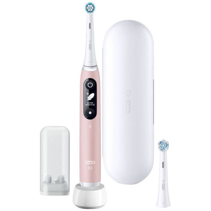 Oral-B iO Series 6 Cepillo de Dientes Eléctrico Rosa y Blanco con Estuche