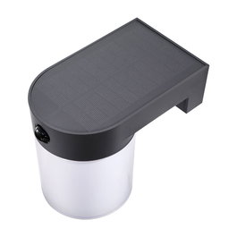 Edm Aplique Solar Cilíndrico 4W 500lm 3CCT con Sensor Negro