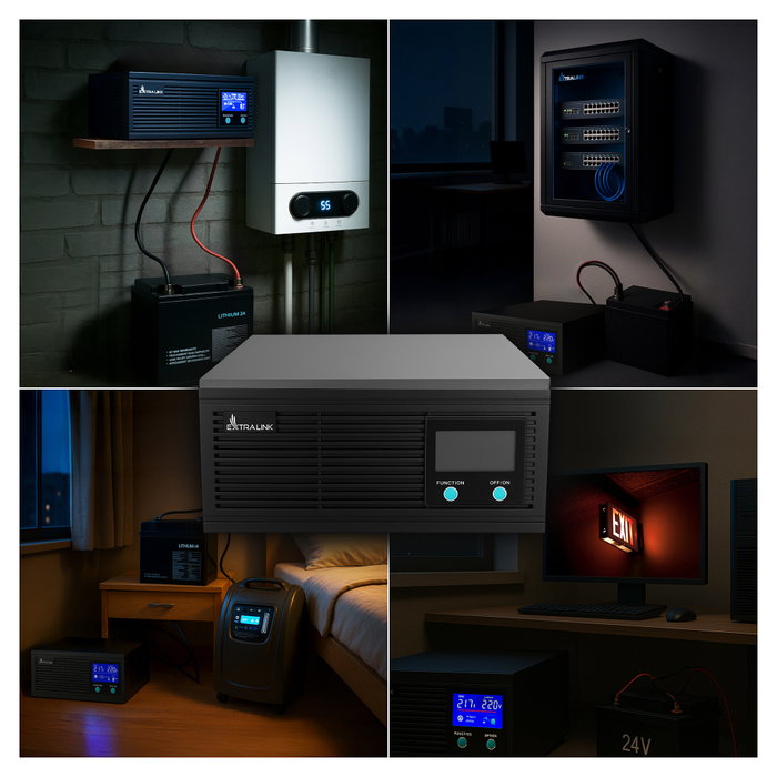 Extralink Piorun 2000VA/1600W Inversor de Onda Sinusoidal Pura, 24VDC