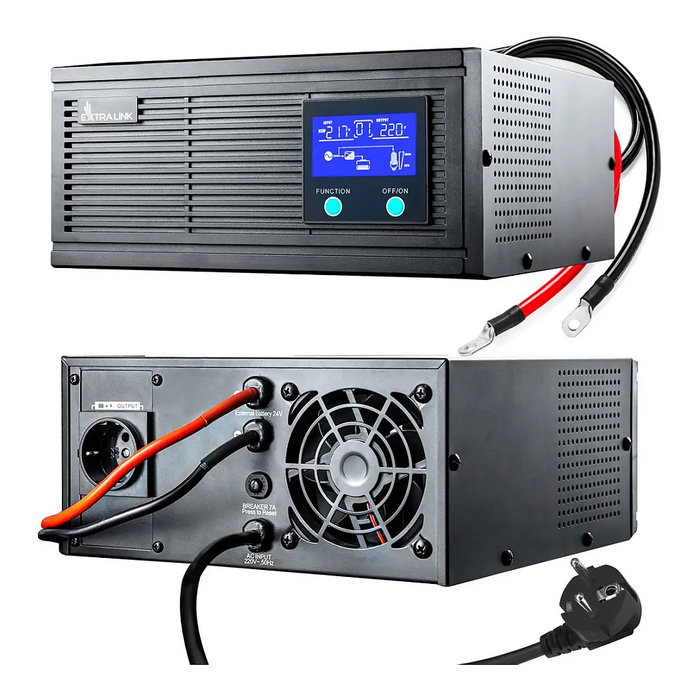 Extralink Piorun 2000VA/1600W Inversor de Onda Sinusoidal Pura, 24VDC
