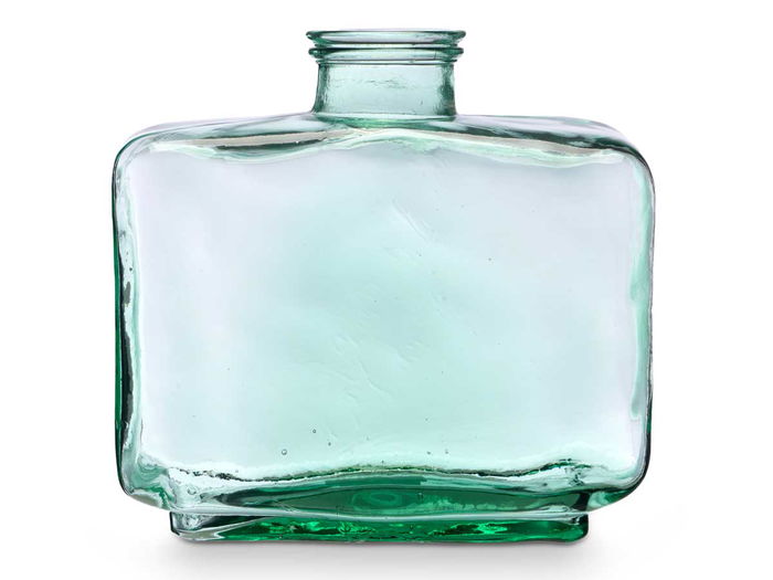 Giftdecor Jarron Vidrio Reciclado Rectangular Transparente 27 cm (Set de 3)