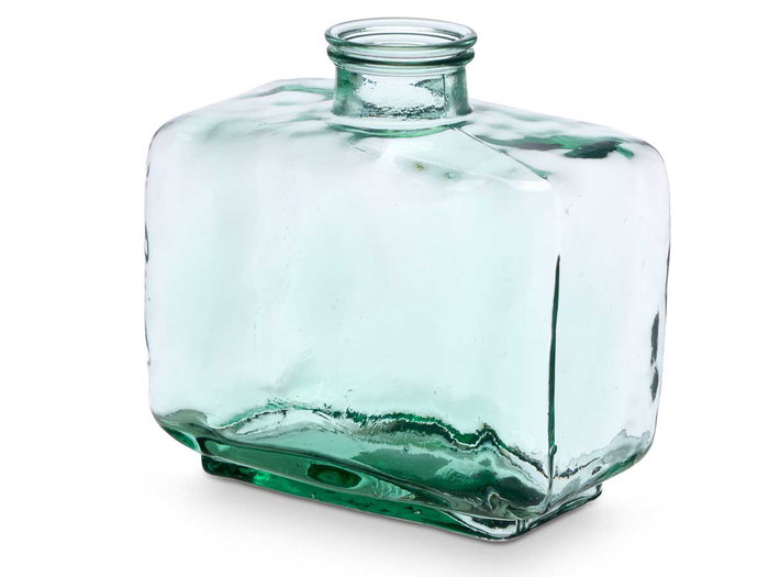 Giftdecor Jarron Vidrio Reciclado Rectangular Transparente 27 cm (Set de 3)