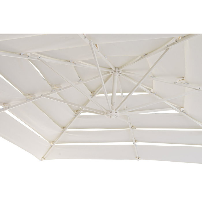 DKD Home Decor Parasol de Acero y Poliéster Blanco 250x250x250 cm