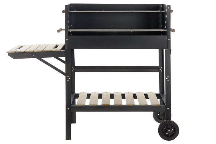 DKD Home Decor Barbacoa Desmontable para Terraza y Jardín Negro Natural Acero 113 x 51 x 97 cm