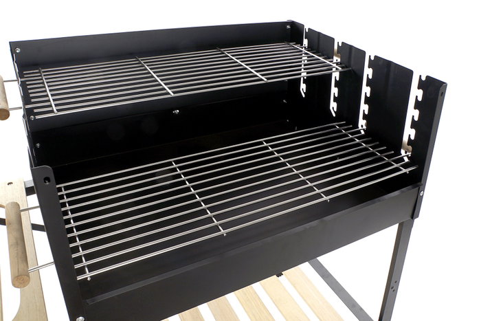 DKD Home Decor Barbacoa Desmontable para Terraza y Jardín Negro Natural Acero 113 x 51 x 97 cm