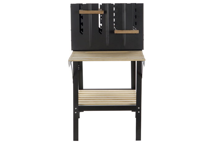 DKD Home Decor Barbacoa Desmontable para Terraza y Jardín Negro Natural Acero 113 x 51 x 97 cm