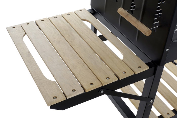 DKD Home Decor Barbacoa Desmontable para Terraza y Jardín Negro Natural Acero 113 x 51 x 97 cm
