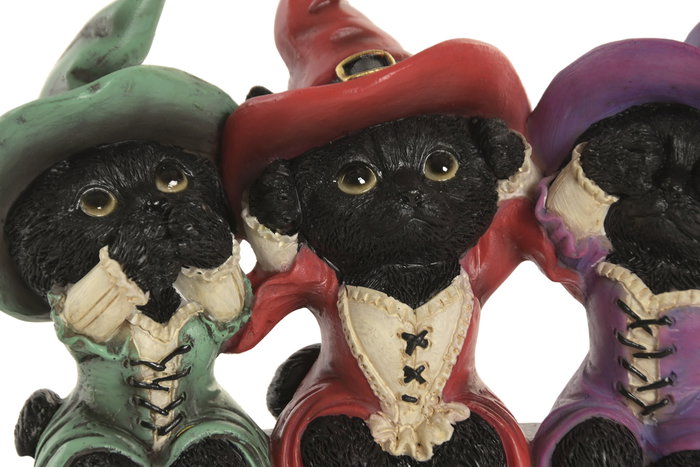 DKD Home Decor Figura de Gatos en Resina Negro y Multicolor DKD Home Decor Figura de Gatos en Resina Negro y Multicolor